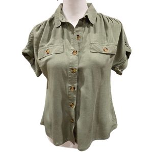 Arizona Jean Co. Short Sleeve Button Down Shirt Kids Size M 10/12